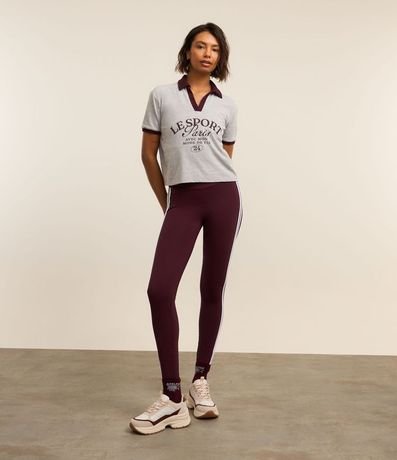 Remera Boxy Sportcore con Cuello Polo Contrastante 3