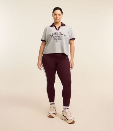 Remera Boxy Sportcore con Cuello Polo Contrastante 4