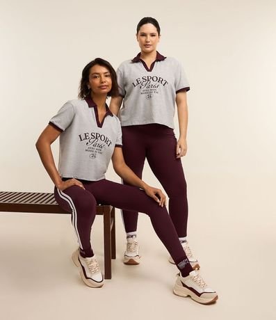 Remera Boxy Sportcore con Cuello Polo Contrastante 7