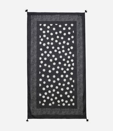 Canga Rectangular en Chiffon de Lunares con Borla 2