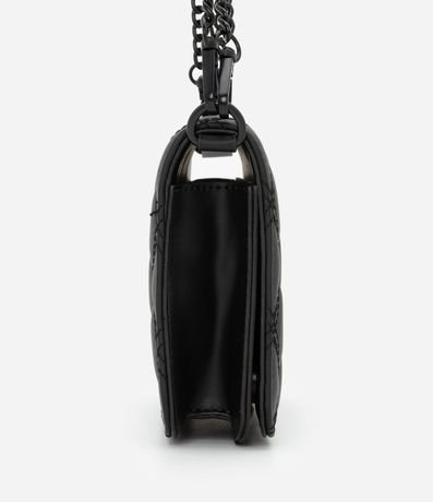 CarteraTransversal Pequeña con Textura Capitoneada y Correa de Cadena 2