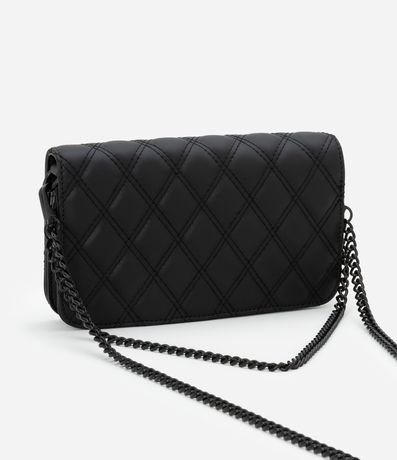 CarteraTransversal Pequeña con Textura Capitoneada y Correa de Cadena 3