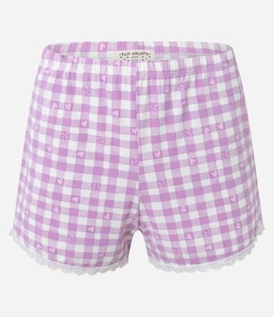 Pijama Short Doll en Microfibra con Estampa de Cuadros Vichy 7