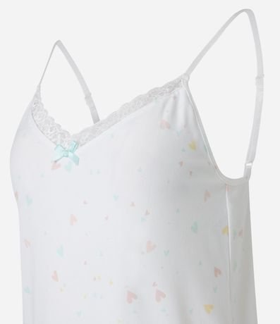 Pijama Short Doll en Peach Touch con Bretel Fino y Estampa de Mini Corazón 5