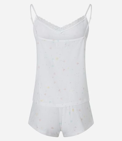 Pijama Short Doll en Peach Touch con Bretel Fino y Estampa de Mini Corazón 6