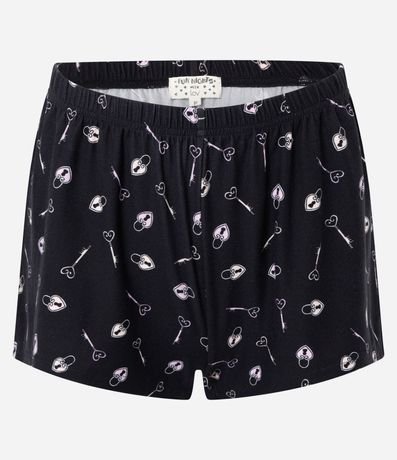 Pijama Short Doll Bretel Fino en Peach Touch y Estampa de Llaves 8