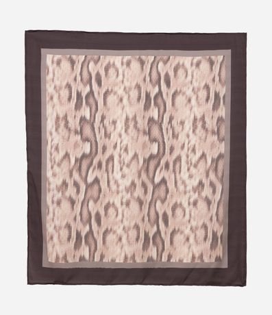 Pañuelo Rectangular en Satén con Estampa Animal Print Serpiente