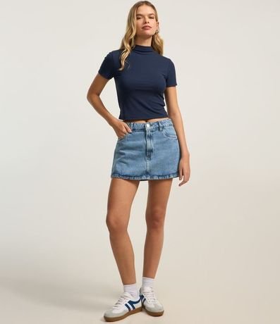 Blusa en Rib con Cuello Alto 2