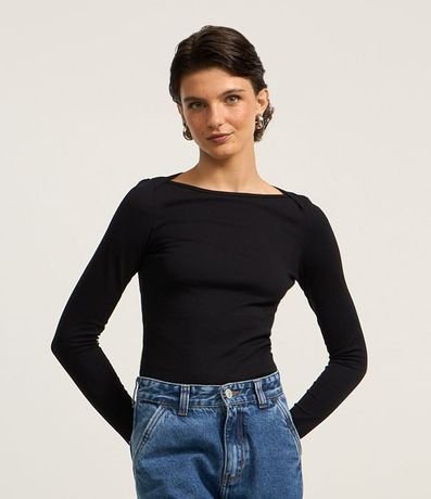 Blusa en Rib con Detalle Sobrepuesto en el Hombro 2