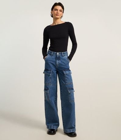 Blusa en Rib con Detalle Sobrepuesto en el Hombro 4