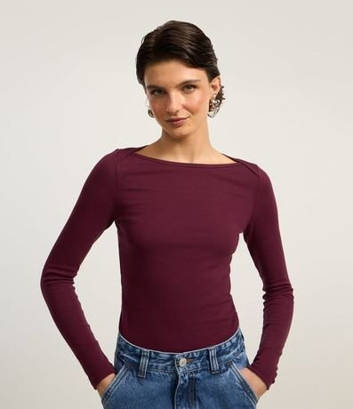 Blusa en Rib con Detalle Sobrepuesto en el Hombro