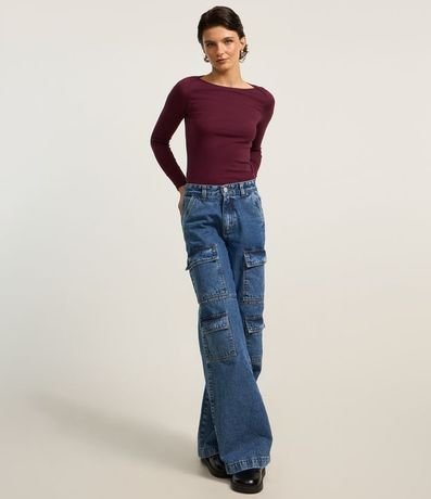 Blusa en Rib con Detalle Sobrepuesto en el Hombro 2