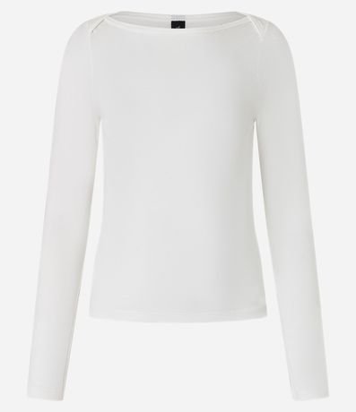 Blusa en Rib con Detalle Sobrepuesto en el Hombro 4