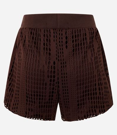 Short Regular con Textura Perforada y Cintura de Punto 7