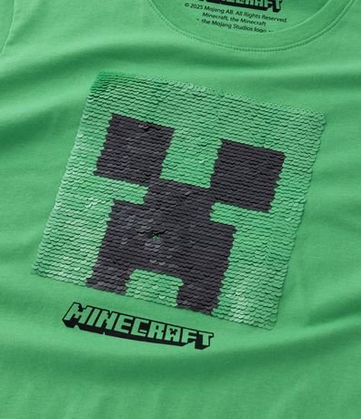 Remera Infantil con Estampa Minecraft en Lentejuelas - Talle 5 a 14 años 4