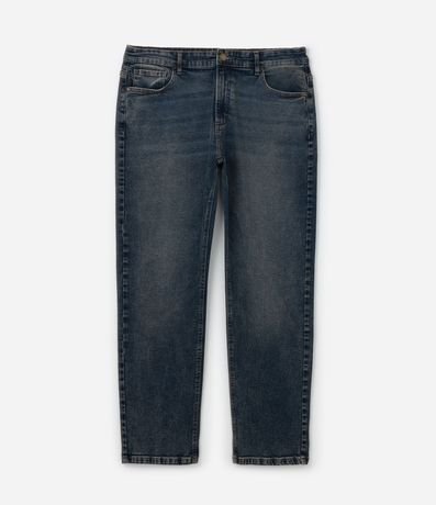 Pantalón Recto en Jeans Etiqueta Aplicada