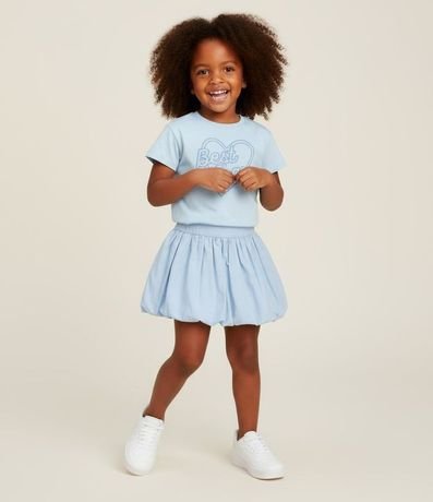 Pollera Infantil Balonê en Tricolina con Pliegues - Talle 1 a 6 años
