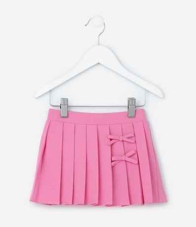 Pollera Infantil Plisada en Crepé con Lazos - Tam  1 a 6 años