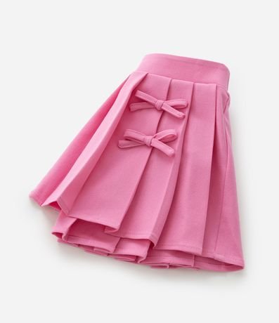 Pollera Infantil Plisada en Crepé con Lazos - Tam  1 a 6 años 4