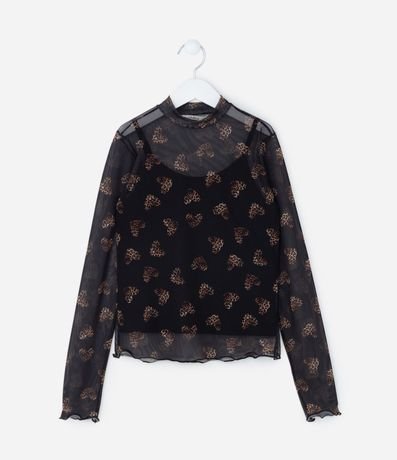 Blusa Infantil en Tule con Superposición - Talle 5 a 14 años 1