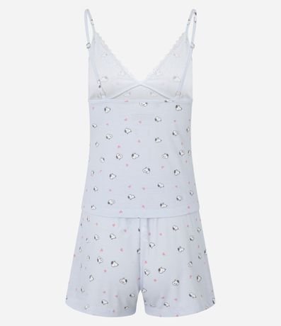 Pijama Short Doll en Rib con Estampa de Mini Snoopy 6