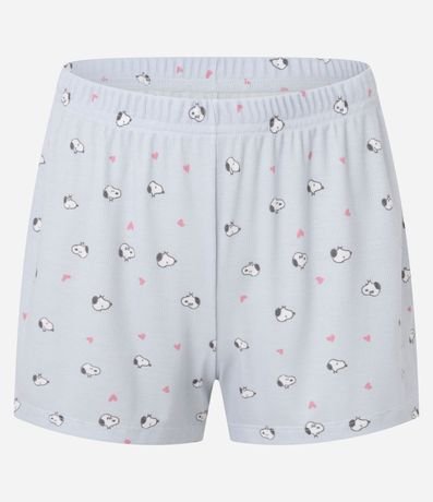 Pijama Short Doll en Rib con Estampa de Mini Snoopy 7