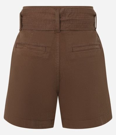 Short Corto en Sarga con Elastano y Cinturón 6