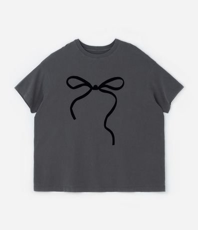 Remera T-shirt Desteñida con Lazo Curve & Plus Size 5