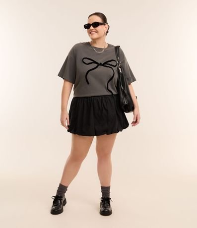 Remera T-shirt Desteñida con Lazo Curve & Plus Size 2