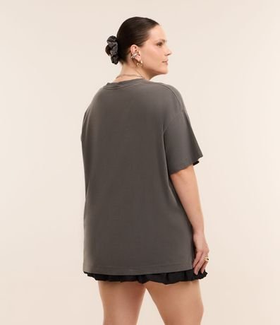 Remera T-shirt Desteñida con Lazo Curve & Plus Size 3