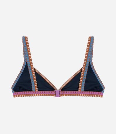Bikini Top Triângulo Fixo en Microfibra con Costura Contrastante 6