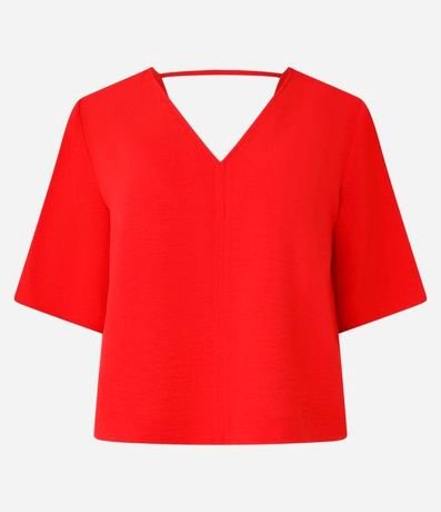 Blusa Suelta en Crepé con Escote V 6