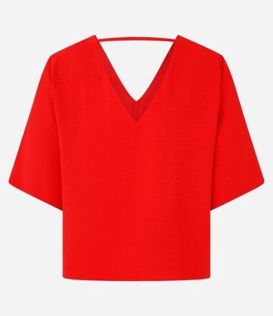 Blusa Suelta en Crepé con Escote V 8