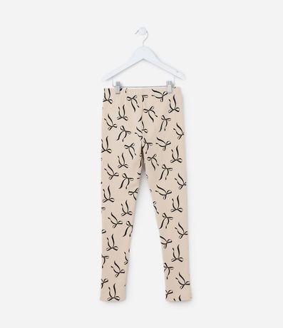 Pantalón Legging Infantil Calentito con Estampa Moñas - Talle 5 a 14 años 2