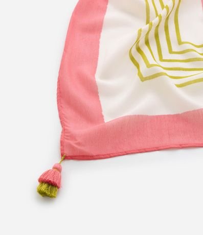 Canga Rectangular en Chiffon con Estampado Geométrico y Borlas 3