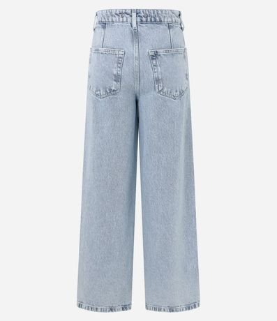 Pantalón Wide Leg en Jeans Marmorizada con Fenda Lateral 2