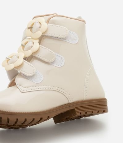 Bota Coturno Infantil con Hebillas Flores - Talle 20 a 27 3