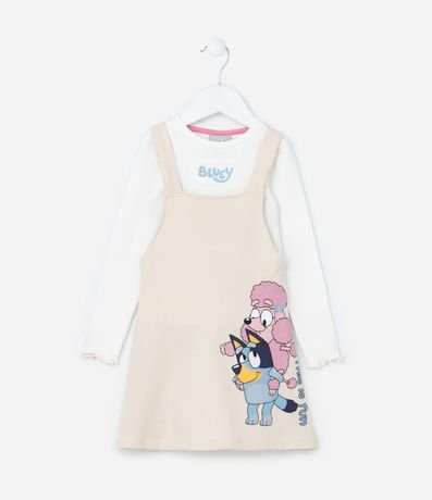 Vestido Infantil con Superposición y Estampa Bluey - Talle 1 a 6 años