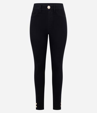 Pantalón Skinny en Sarga con Elastano y Cintura Alta 6