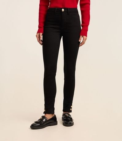 Pantalón Skinny en Sarga con Elastano y Cintura Alta 3