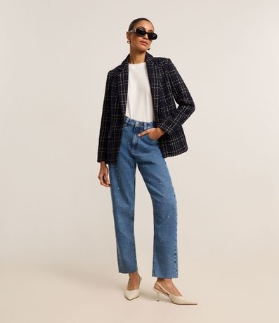 Pantalón Mom Jeans con Brillos Aplicados 1