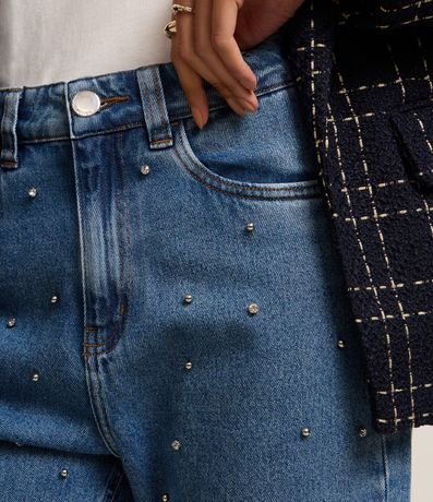 Pantalón Mom Jeans con Brillos Aplicados 4