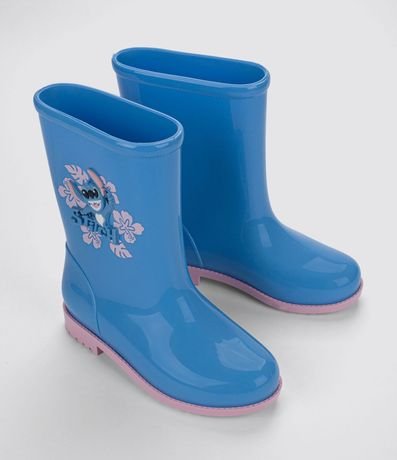 Bota Bota de Lluvia Infantil con Patch de Stitch - Talle 23 a 33