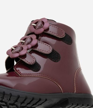 Bota Coturno Infantil con Hebillas Flores - Talle 20 a 27 4