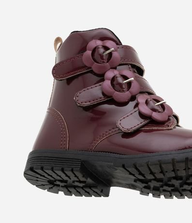 Bota Coturno Infantil con Hebillas Flores - Talle 20 a 27 5