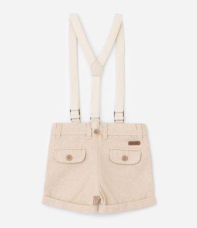 Bermuda Infantil en Lino con Suspensório - Talle 0 a 18 Meses 2