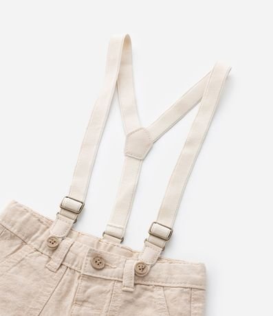 Bermuda Infantil en Lino con Suspensório - Talle 0 a 18 Meses 5