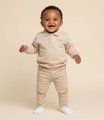 Pantalón Casual Infantil en Sarga - Talle 0 a 18 meses
