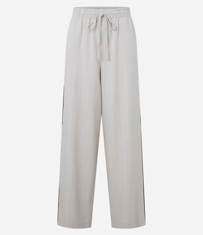 Pantalón Recto Sastrería con Riscas de Giz y Contraste Lateral 6