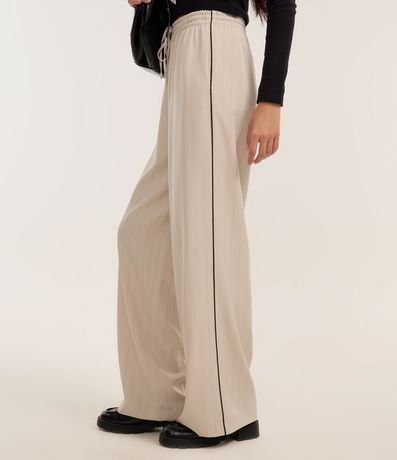 Pantalón Recto Sastrería con Riscas de Giz y Contraste Lateral 4